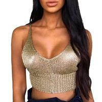 GBSELL Fashion Women Girl Knitting Camisole Shirt Crop Top (S, Khaki)