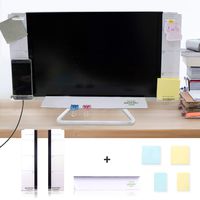 DailyTreasures Acrylic Monitor Memo Board,7pcs Set Includes 2pcs Computer Monitors Side Panel(Left+Right),1pcs Message Memo Pad Shelves+4 Set Sticky Notes for Office Home Desk Organizer Phone Holder