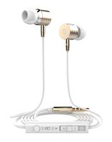 Wired in Ear Earbuds, Headphones with Microphone X3 Stereo Bass Noise Isolating 3.5mm Jack Earphones Remote Control for iPhone, Samsung, Huawei, LG, Motorola Laptop, MP3 etc (Gold)
