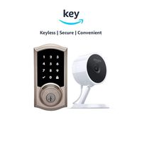 Kwikset 916 SmartCode ZigBee Touchscreen Smart Lock + Amazon Cloud Cam | Key Smart Lock Kit (Traditional Style in Satin Nickel)