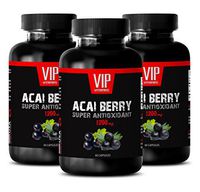 Acai Berry Loose Weight - ACAI Berry Super ANTIOXIDANT Extract 1200 MG - Improve Blood Circulation - 3 Bottles 180 Capsules