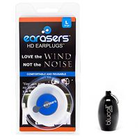 Earasers Motorsports High Fidelity Earplugs, Large Bundle with Blucoil Limited Edition Carrying Case (Black)