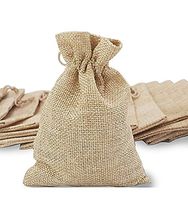 50Pcs Burlap Bags, Mini Gift Bag Jewelry Pouches Packing Storage Candy Bags Favor Jute Sacks for Wedding Party Birthday Shower Jewelery DIY Craft with Drawstring, 5.0 x 4.0 inch