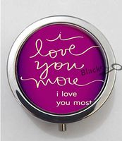 BlackKey I Love You More I Love You Most 3-Compartment Decorative Pocket Gift Box Case Organizer for Pill, Color 1 -809