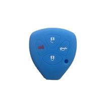 Sky Blue Silicone Key Jacket Key Case 4 Buttons Remote Fob Skin Silicone Cover Key Case Holder Bag for TOYOTA Camry Avalon Matrix Corolla TOYOTA Land Cruiser