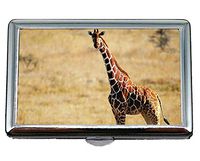 Hard Box Full Pack Cigarette Case,Ridiculous Animal Giraffe Stainless Steel Card Holder