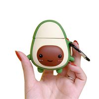 UR Sunshine AirPods Case, Super Cute Food Fruit Avocado Shape AirPods Cover Case, Matte Surface Soft Silicone Gel Fun Summer Fruit Earphone Case AirPods 1& AirPods 2