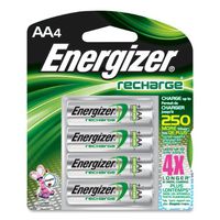 Energizer NH15BP4 Rechargeable AA Batteries, NiMH, 4/PK, MI
