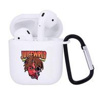 PORTOWN Juice Wrld Airpods Case Cover Silicone Protective Skin for Airpod Case 2&1(White)