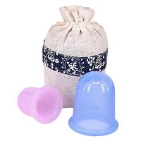 Kindax 2Pcs Silicone Anti Cellulite Vacuum Massage Cupping Cups, Set of Cupping Therapy Includes 1 Large Cup and 1 Medium Cup