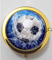 BlackKey Soccer Ball Theme 3-Compartment Decorative Pocket Gift Box Case Organizer for Pill, Color 2 -484