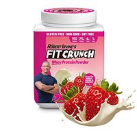 FITCRUNCH Whey Protein Powder, Designed by Robert Irvine, 120 Calories and 25g of Protein, Keto, Gluten Free, Soy Free, and Non-GMO (Strawberry, 18 Servings)