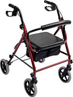 Accela 4 Wheeled Rollator Rolling Walker with Extra Wide Base