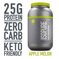Isopure Zero Carb, Vitamin C and Zinc for Immune Support, 25g Protein, Keto Friendly Protein Powder, 100% Whey Protein Isolate, Flavor: Apple Melon, 3 Pounds (Packaging May Vary)