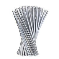 Biodegradable Paper Drinking Straws 7.7 Inches - Silver Foil Straws 200 pcs bag [eco friendly straws] for Birthday, Wedding, Bridal/Baby Shower, Celebrations and Parties Wise Buy