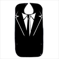 Mens Waterproof Adult Bib, Black 3D Bow tie, Washable Dining Bibs,Reusable Clothing Protector Mealtime Bib Protector Aid Apron-Waterproof-Crumb Catcher-Extra Long