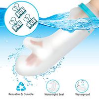 Bridawn Arm Cast Cover for Shower Bath Waterproof Cast Sleeve Bag with 3 Clips Reusable Bandage Protector for Broken Hands Wrist Wound Burns Dressings Splint Surgeries Tattoos (20.5 inch Half Arm)