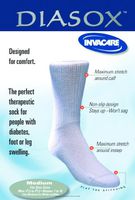 Invacare Diasox Diabetic Socks, Ib Diabetic Socks Wht Lg, (1 EACH, 1 EACH)