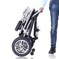 YOLANDEK Fold Folding Foldable Lightweight Power Wheel Chair, Heavy Duty Electric Power Motorized Wheelchairs, Mobility Scooter Electric Wheelchair