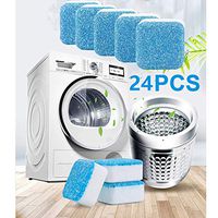 24 Pieces Washing Machine Cleaner - Effervescent Tablet Washer Cleaner Solid Washing Machine Cleaner with Triple decontamination Function, Comprehensive Decontamination for Bathroom Kitchen