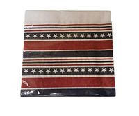 Patriotic Red White and Blue Stars and Stripes Paper Cocktail Beverage Party Napkins 6.5" x 6.5" Package of 20