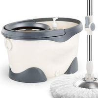 360 Degree Rotating Mop Bucket Microfiber Household Mop Office Mop And Bucket Set Floor Cleaning Rotating Mop (Color : Beige)