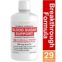 Blood Sugar Liquid Support & Immune Booster Formula - 28 Vitamin Minerals Herbs and 300 mg Alpha Lipoic Acid - Promotes Energy & Vitality - Healthy Body Weight and Nutritional Deficiencies Supplement