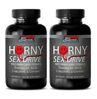 libido Aphrodisiac - Horny Sex Drive - Male Enhancement Formula - Black maca Tablets - 2 Bottles (120 Tablets)