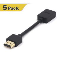 VCE 5 Pack HDMI Male to Female Swivel Adapter Gold Plated HDMI Extension Converter Cable for Google Chrome Cast, Roku Stick and More