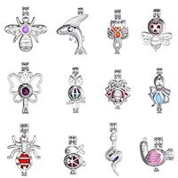 yonghong 12Pcs Pearl Bead Cage Pendants Aromatherapy Essential Oil Diffuser Locket Pendant Girls Charm Necklace Jewelry Surprise Gifts For Women Mother's Day Gift