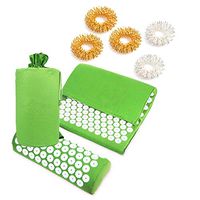 lipiny Acupressure Cushion Yoga Mat Pillow Trigger Point Massager Set with Finger Rings