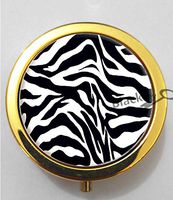 BlackKey Zebra Skin Pattern 3-Compartment Decorative Pocket Gift Box Case Organizer for Pill, Color 2 -1316