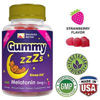 Gummy ZZZs Melatonin Sleep Aid •Gelatin-Free, Drug-Free, Vegetarian, Vegan-Friendly, Gluten-Free •Delicious Strawberry flavored •Kosher/Halal-Friendly •For Adults, Men, Women •90 Count (45 Days) •Zzz