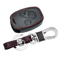 Protective Car Key Leather Case Cover Holder Wallet Bag Pouch Fob Hook Chain Ring for Honda Accord CR-V Civic Fit Freed StepWGN Wallet Keychain Holder Key Ring