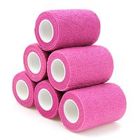 MUEUSS Self-Adhesive Bandage Wrap Tape Waterproof Breathable Elastic Cohesive Non-Woven FDA Approved 3 Inches x 5 Yards (Pink, 6 roll)