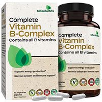 Futurebiotics Complete Vitamin B Complex (Vitamin B1, B2, B3, B6, B9 - Folic Acid, B12) Contains All B Vitamins - Non GMO, Gluten Free, Soy Free, 60 Vegetarian Capsules