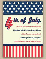Personalized Fourth of July Invite Cards (30 Cards and Blank Envelopes)