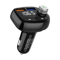 Car Bluetooth FM Transmitter,QC3.0 Fast Car Charger,USB Flash Driving Car Charger,TF Card Player,Hands-Free Call Wireless Radio Adapter Compatible Phone,Tablet and More