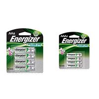 Energizer Rechargeable AA Batteries, NiMH, 2300 mAh, Pre-Charged, 8 count (Recharge Power Plus) & Rechargeable AAA Batteries, NiMH, 800 mAh, Pre-Charged, 4 count (Recharge Power Plus) - EVENH12BP4