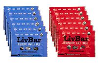 LivBar Organic All Natural Macro Snack Bar - Berry Nice Variety Pack, 12 Count - Healthy & Delicious Non GMO Gluten, Nut, Soy, and Dairy Free Protein Bar with Low Sugar