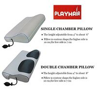Inflatable Sleeping Air Pump Adjustable Bamboo Memory Pillow Double Chambers Adjustable Height from 4" to about 7" Size 50x30x10/7 for use at home, office and traveling Skin Friendly for All Sleeping