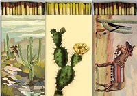 Southwest Themed Match Boxes with Wooden Matches | Set of 3 Decorative Match Boxes