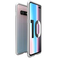 Grotech Galaxy S10 Plus Case, Premium Metal Frame Bumper with Reinforced Corners Ultra-Thin Shockproof Border Type Protective Cover (Silver)