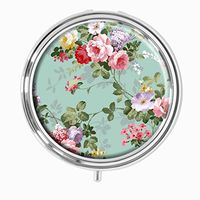 Youroom Vintage Floral Custom HOT Sales Stainless Steel Round Pill Box Medicine Vitamin Organizer Holder Decorative box