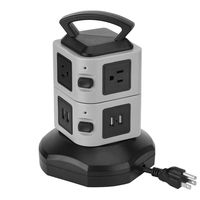 Cocoarm Electric Power Strip,Smart Vertical Trailing Power Socket Switch 4 USB Port 2.1A Fast & Safe Charging 110V US Plug