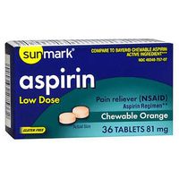 Sunmark Aspirin Adult Low Dose Chewable, 81 mg, Orange 36 tabs by Sunmark