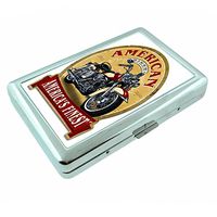 Metal Silver Cigarette Case Vintage Poster D-251 American Biker America's Finest