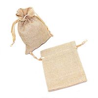 MW 25PCS 4" x 6" Burlap Bag with Satin Drawstring - Gift Bag for Wedding Party and DIY Craft (Beige)