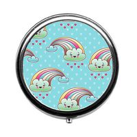 Round Pill Case - Kawaii Child Custom Fashion Style Pill Box - 3 Compartments Pill Box/Pill case