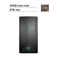 2019 Newest HP Pavilion 690 Gaming Desktop (AMD 8-Core Ryzen 7 2700 3.2GHz up to 4.1 GHz, 32GB DDR4 RAM, 2TB HDD, AMD Radeon RX 580 4GB, WiFi, Bluetooth, DVD, Windows 10 Home)